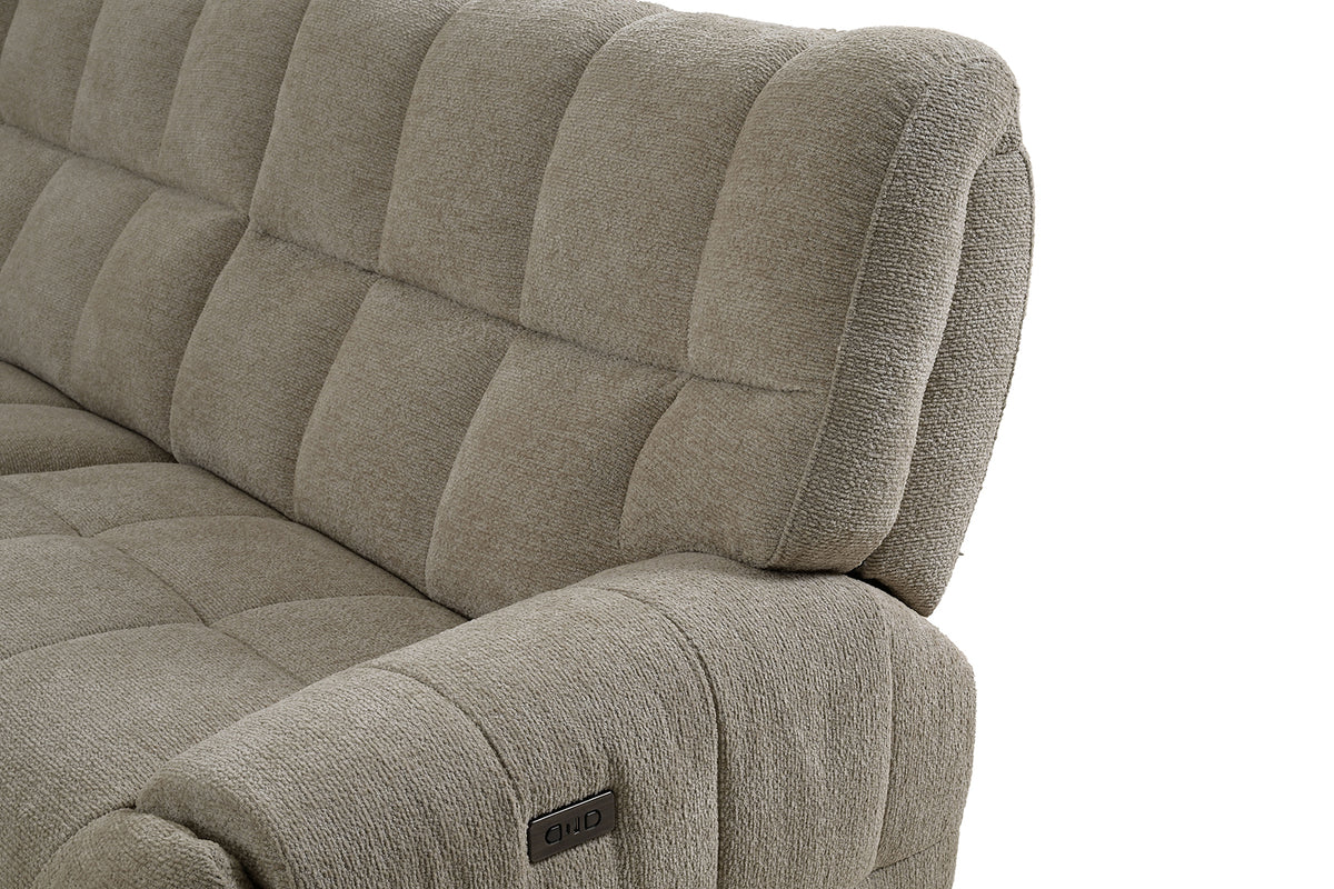 Clemens Beige Power Sectional from Furniture of America - Luna Furniture
