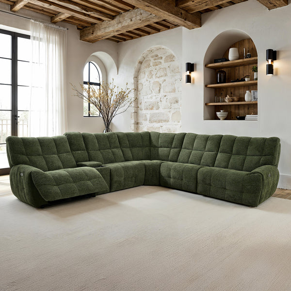 Clemens Jade Green Power Sectional