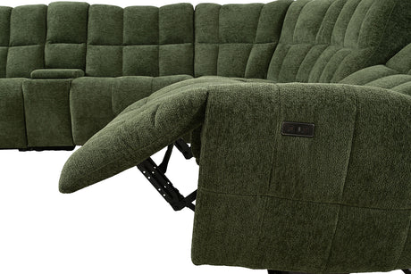 Clemens Jade Green Power Sectional from Furniture of America - Luna Furniture