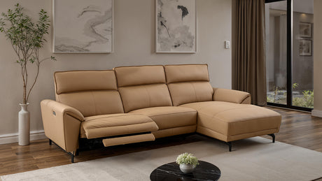 Themis Light Brown Power Sectional with Right Chaise from Furniture of America - Luna Furniture
