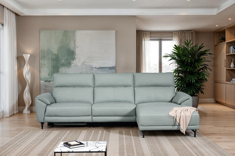 Themis Pale Blue Power Sectional with Right Chaise from Furniture of America - Luna Furniture