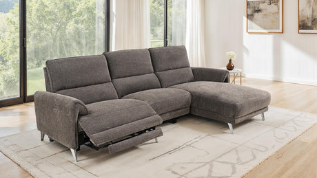 Brande Brown Power Sectional with Right Chaise from Furniture of America - Luna Furniture