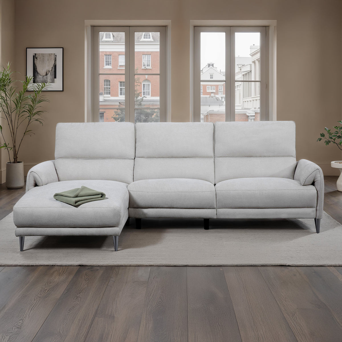 Brande Light Gray Power Sectional, Left Chaise from Furniture of America - Luna Furniture