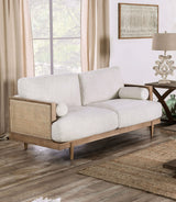Alesund Light Oak/Beige Loveseat from Furniture of America - Luna Furniture