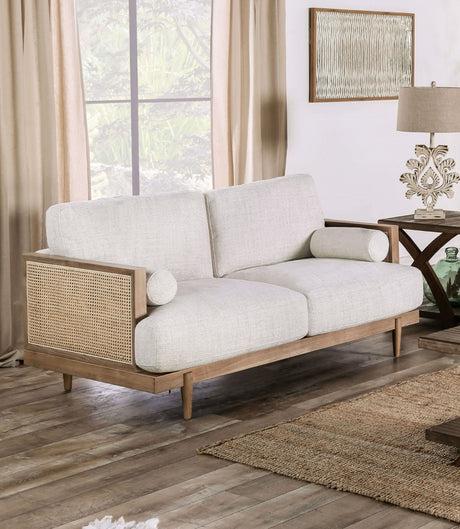 Alesund Light Oak/Beige Loveseat from Furniture of America - Luna Furniture