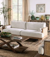 Alesund Light Oak/Beige Sofa from Furniture of America - Luna Furniture