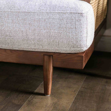 Alesund Beige/Walnut Sofa from Furniture of America - Luna Furniture