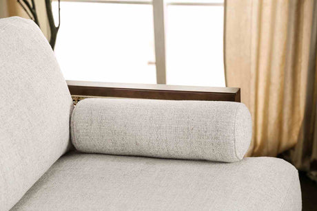 Alesund Beige/Walnut Sofa from Furniture of America - Luna Furniture