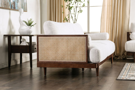 Alesund Beige/Walnut Sofa from Furniture of America - Luna Furniture