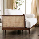 Alesund Beige/Walnut Sofa from Furniture of America - Luna Furniture