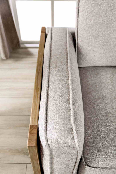 Harstad Light Brown/Natural Loveseat from Furniture of America - Luna Furniture