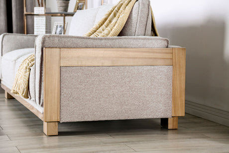 Harstad Light Brown/Natural Sofa from Furniture of America - Luna Furniture