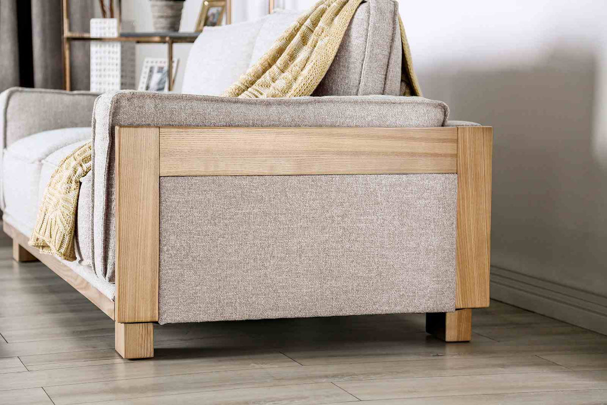 Harstad Light Brown/Natural Sofa from Furniture of America - Luna Furniture