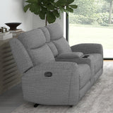Antonius Gray Manual Recliner Loveseat w/ Console from Furniture of America - Luna Furniture