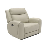 Jacobus Beige Manual Recliner - Leather from Furniture of America - Luna Furniture