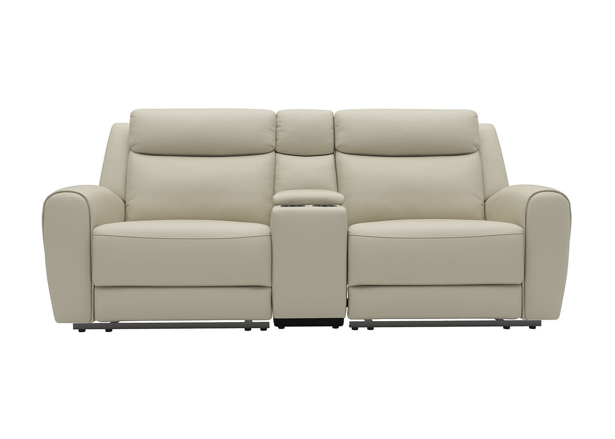 Jacobus Beige Manual Recliner Loveseat w/ Console from Furniture of America - Luna Furniture