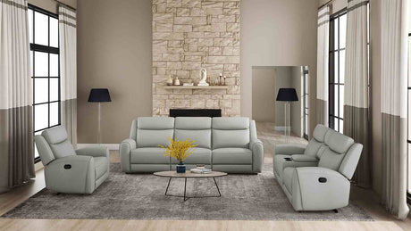 Jacobus Light Gray Manual Recliner Sofa from Furniture of America - Luna Furniture