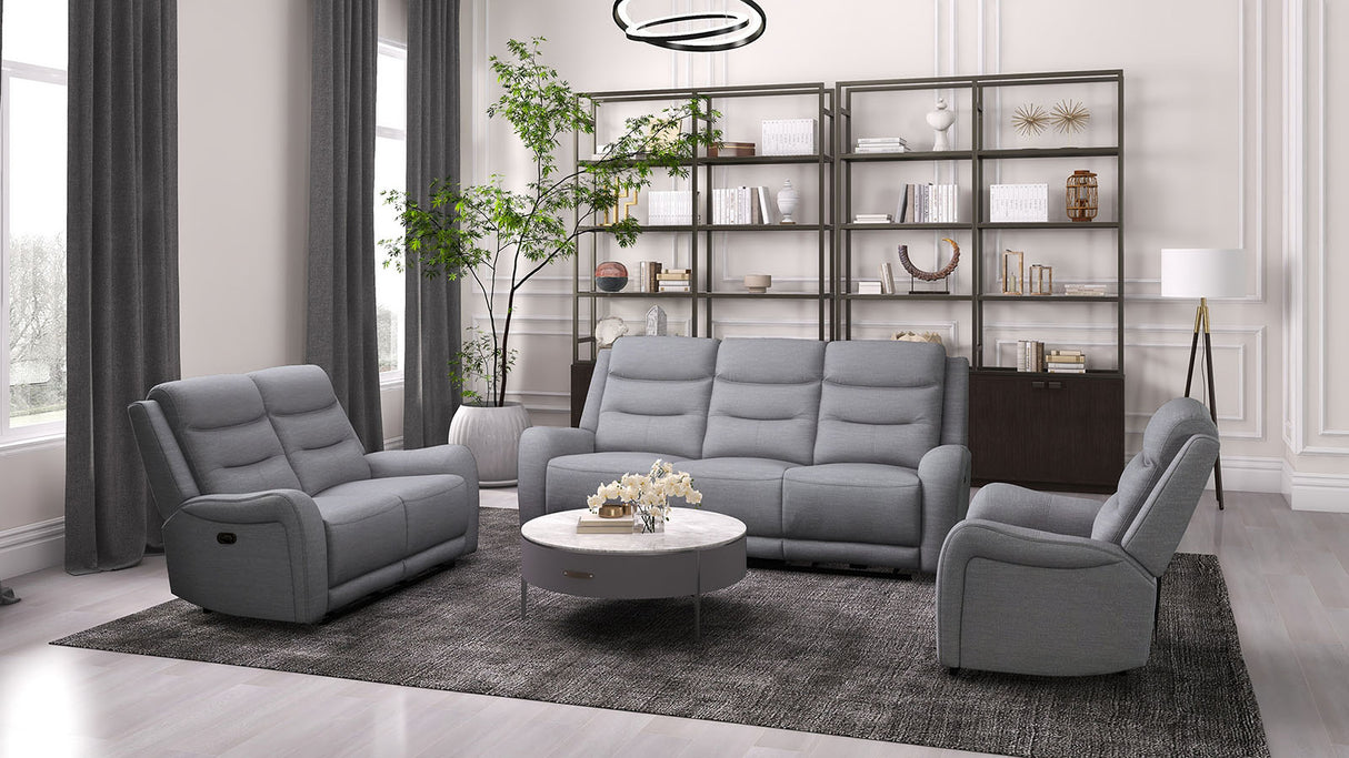 Matthias Gray Transitional Reclining Living Room Set from Furniture of America - Luna Furniture