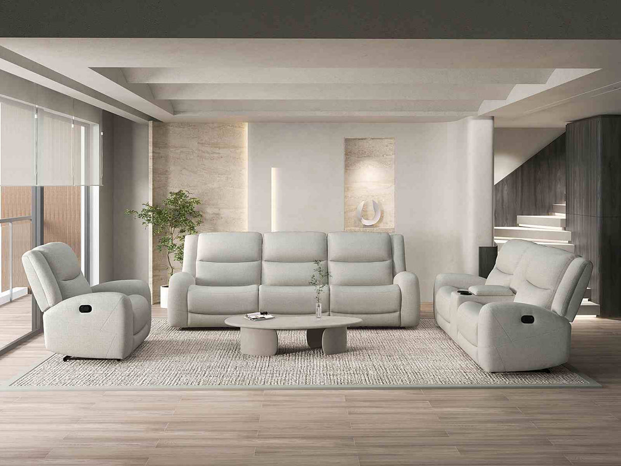 Giraldus Beige Manual Recliner from Furniture of America - Luna Furniture
