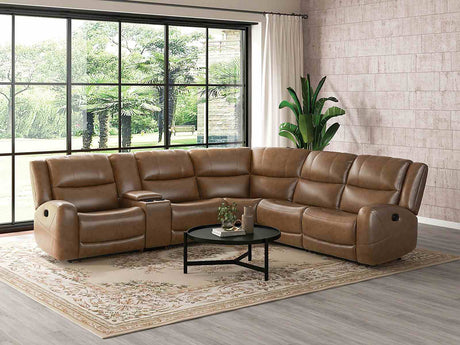 Leolinus Brown Motion Sectional from Furniture of America - Luna Furniture