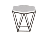 Corvus White Marble Top Hexagon End Table from Steve Silver - Luna Furniture
