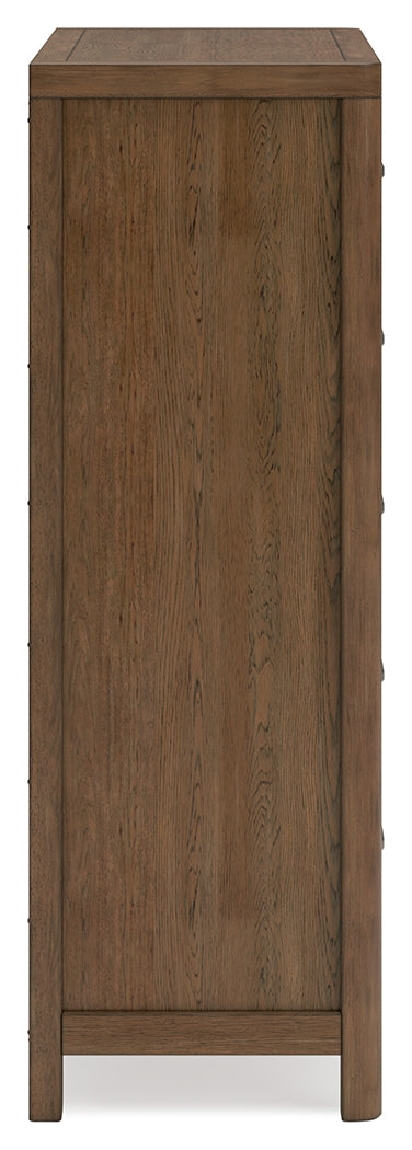 Cabalynn California King Panel Bed with Dresser, Chest and Nightstand in Light Brown from Ashley - Luna Furniture