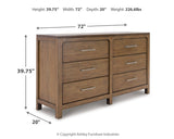 Cabalynn California King Panel Bed with Dresser, Chest and Nightstand in Light Brown from Ashley - Luna Furniture