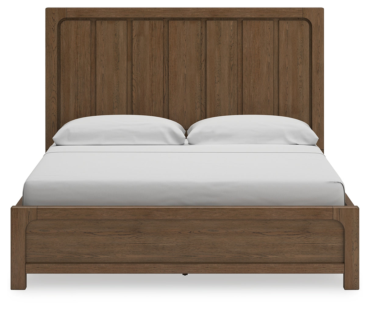 Cabalynn California King Panel Bed with Storage with Mirrored Dresser and Chest in Light Brown from Ashley - Luna Furniture