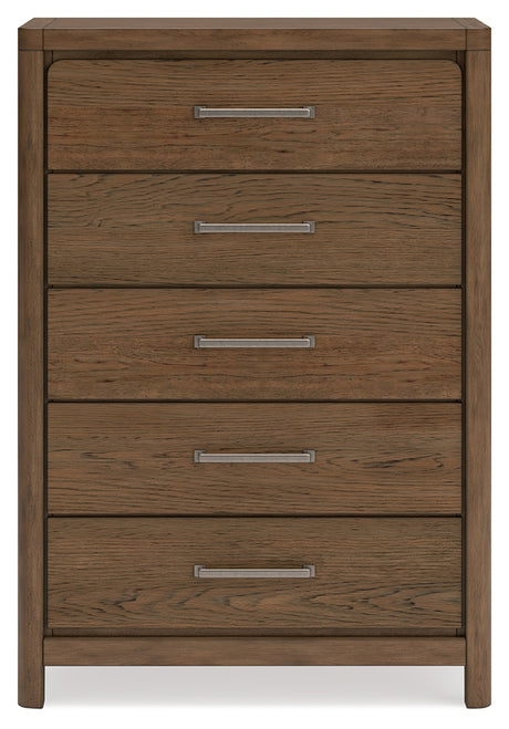 Cabalynn California King Upholstered Bed with Chest and Nightstand in Light Brown from Ashley Furniture - Luna Furniture