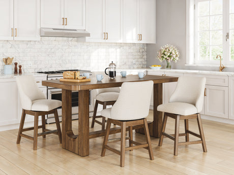 Cabalynn Counter Height Dining Table and 4 Barstools from Ashley - Luna Furniture