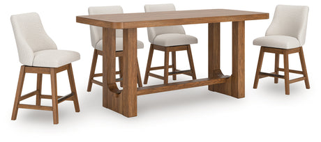 Cabalynn Light Brown/Oatmeal Counter Height Dining Set from Ashley - Luna Furniture