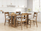 Cabalynn Counter Height Dining Table and 4 Barstools from Ashley - Luna Furniture