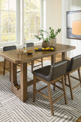 Cabalynn Counter Height Dining Table and 4 Barstools in Light Brown from Ashley - Luna Furniture