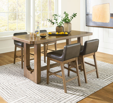 Cabalynn Counter Height Dining Table and 4 Barstools in Light Brown from Ashley - Luna Furniture