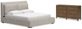 Cabalynn King Panel Bed with Dresser in Light Brown from Ashley - Luna Furniture