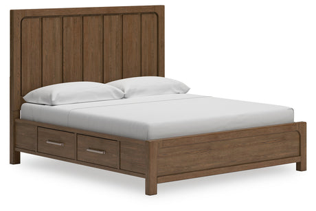 Cabalynn Light Brown California King Storage Platform Bed from Ashley - Luna Furniture