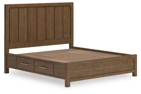 Cabalynn Light Brown California King Storage Platform Bed from Ashley - Luna Furniture