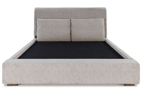 Cabalynn Light Brown California King Upholstered Platform Bed from Ashley - Luna Furniture