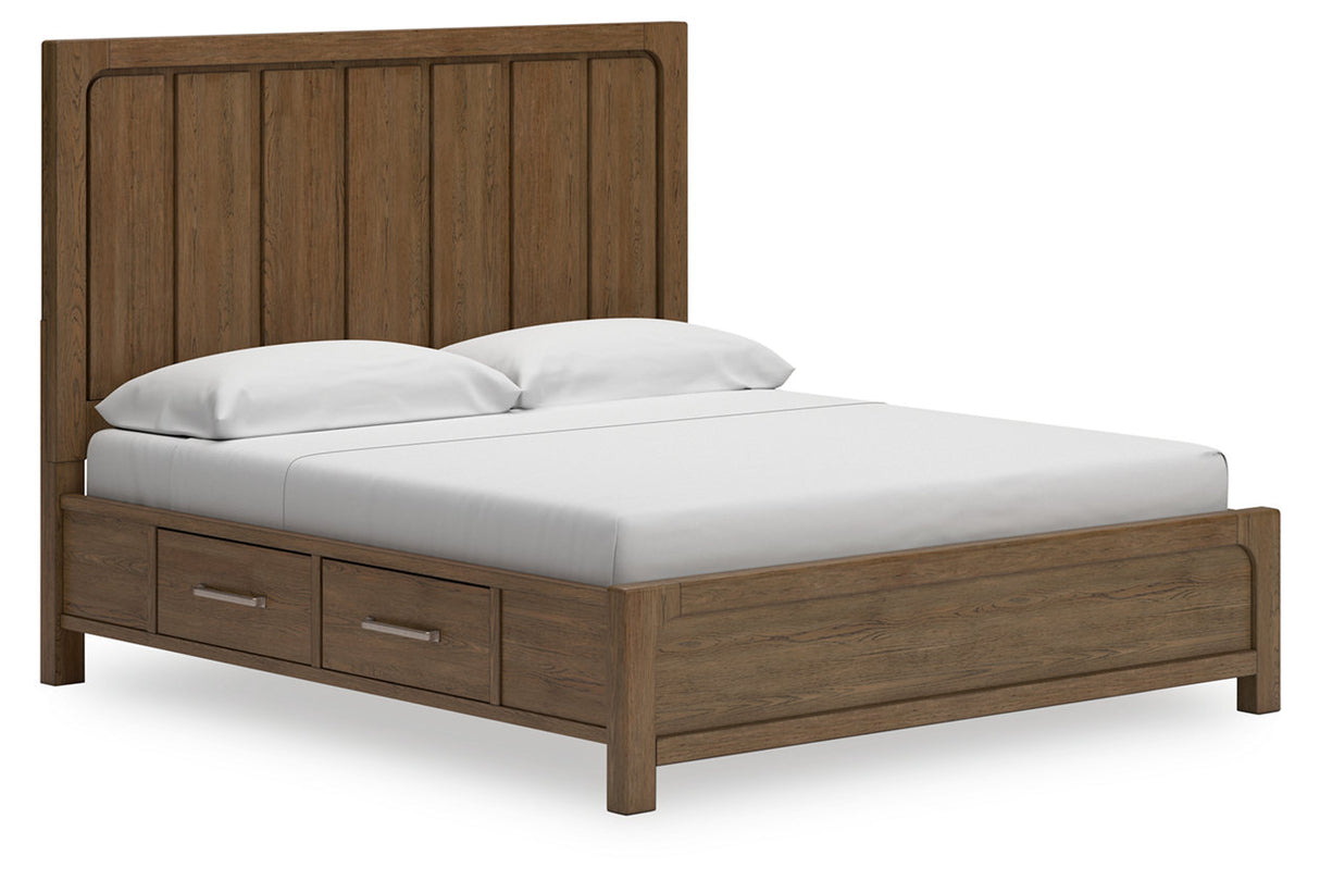 Cabalynn Light Brown King Storage Platform Bed from Ashley Furniture - Luna Furniture