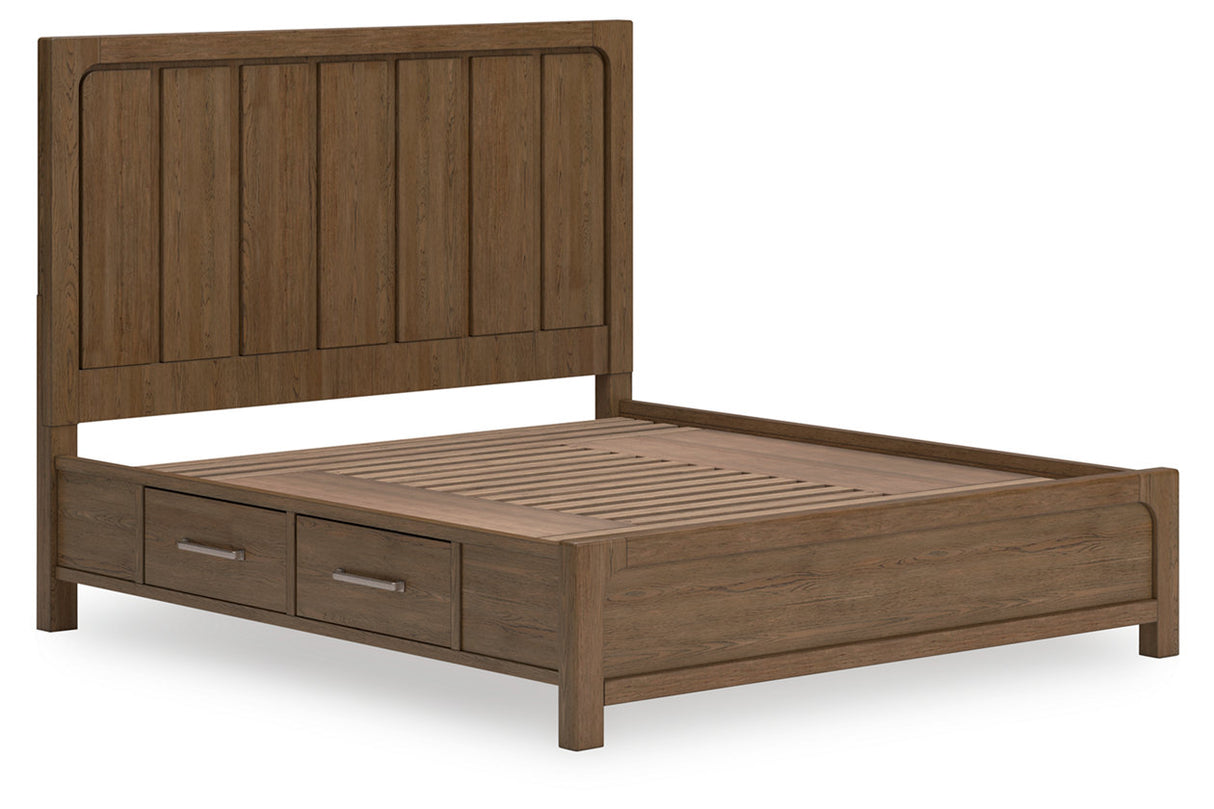 Cabalynn Light Brown King Storage Platform Bed from Ashley Furniture - Luna Furniture