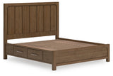 Cabalynn Light Brown King Storage Platform Bed from Ashley Furniture - Luna Furniture