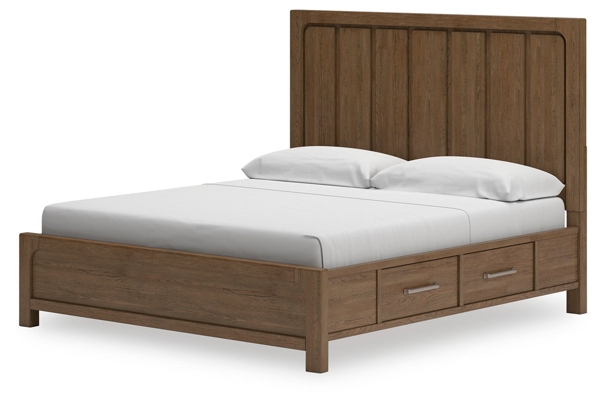 Cabalynn Light Brown King Storage Platform Bed from Ashley Furniture - Luna Furniture