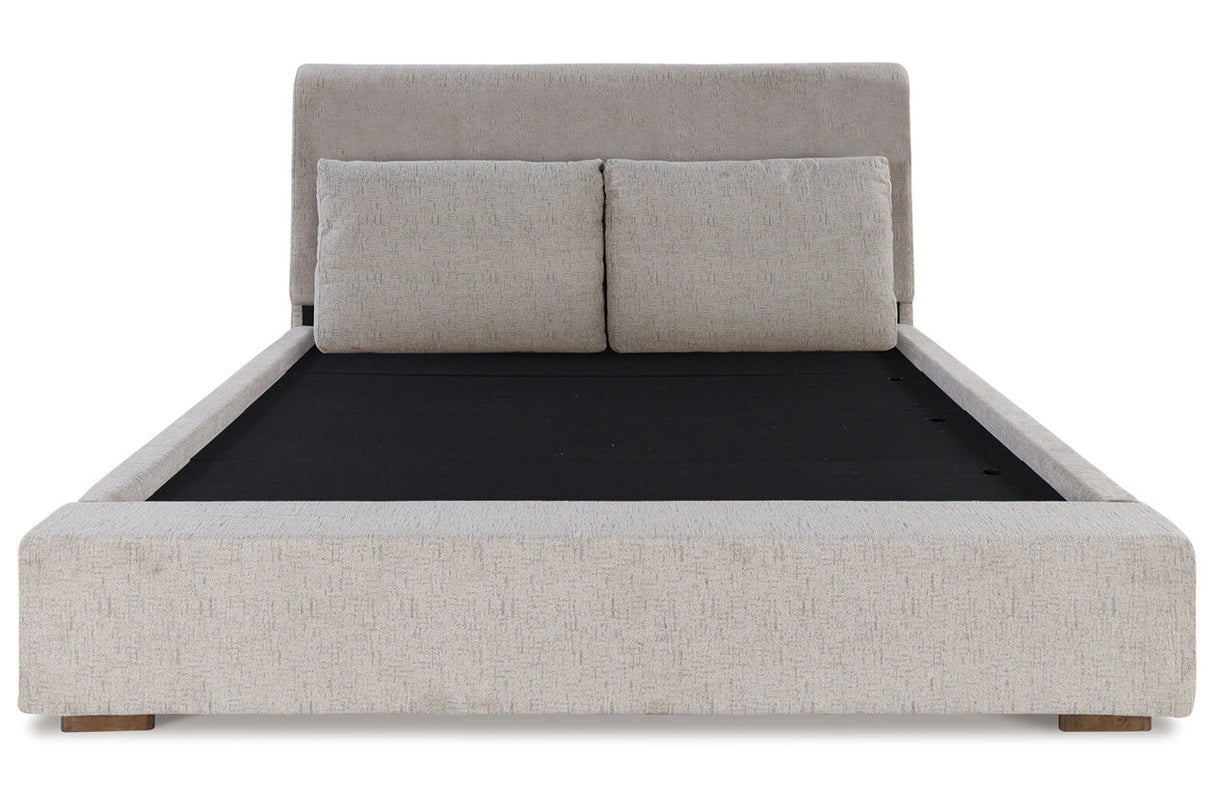 Cabalynn Light Brown King Upholstered Platform Bed from Ashley - Luna Furniture