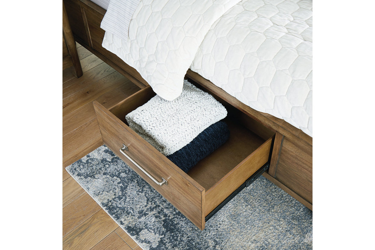 Cabalynn Light Brown Queen Storage Platform Bed from Ashley - Luna Furniture
