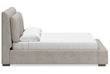 Cabalynn Light Brown Queen Upholstered Platform Bed from Ashley - Luna Furniture