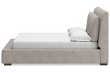 Cabalynn Light Brown Queen Upholstered Platform Bed from Ashley - Luna Furniture