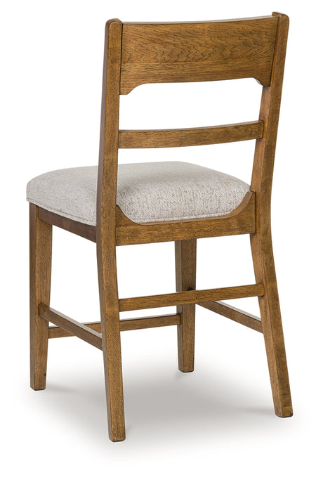 Cabalynn Oatmeal/Light Brown Counter Height Barstool, Set of 2 from Ashley - Luna Furniture