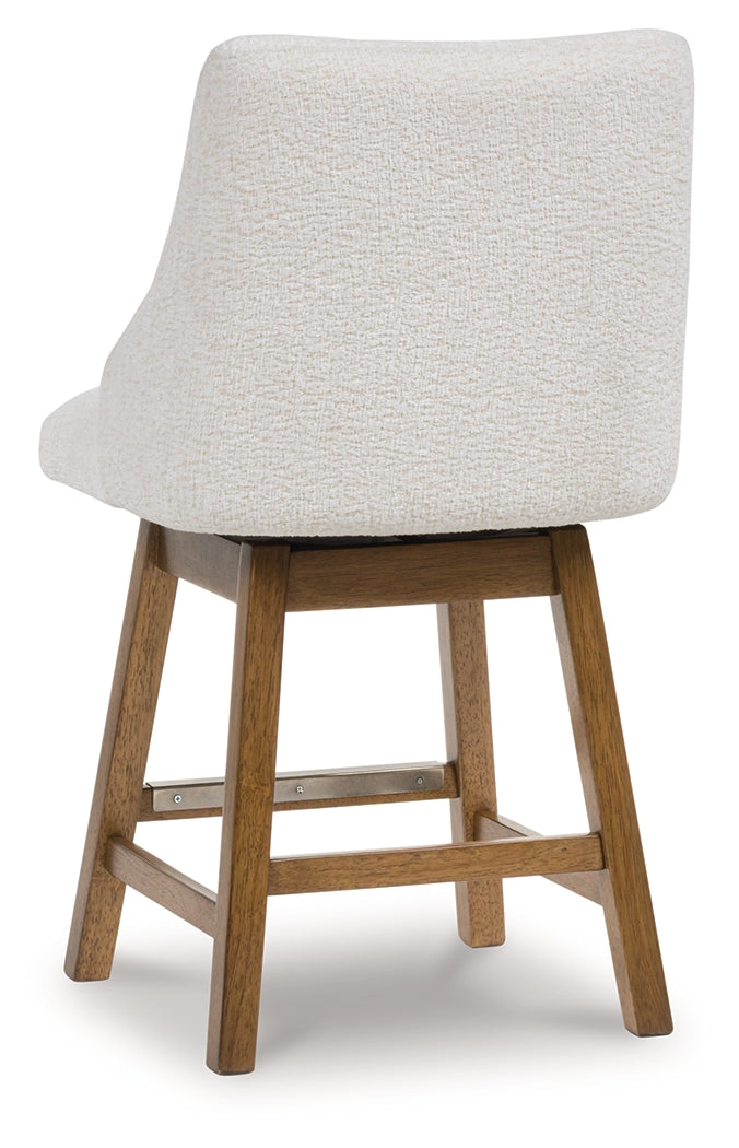 Cabalynn Oatmeal/Light Brown Counter Height Barstool, Set of 2 from Ashley - Luna Furniture