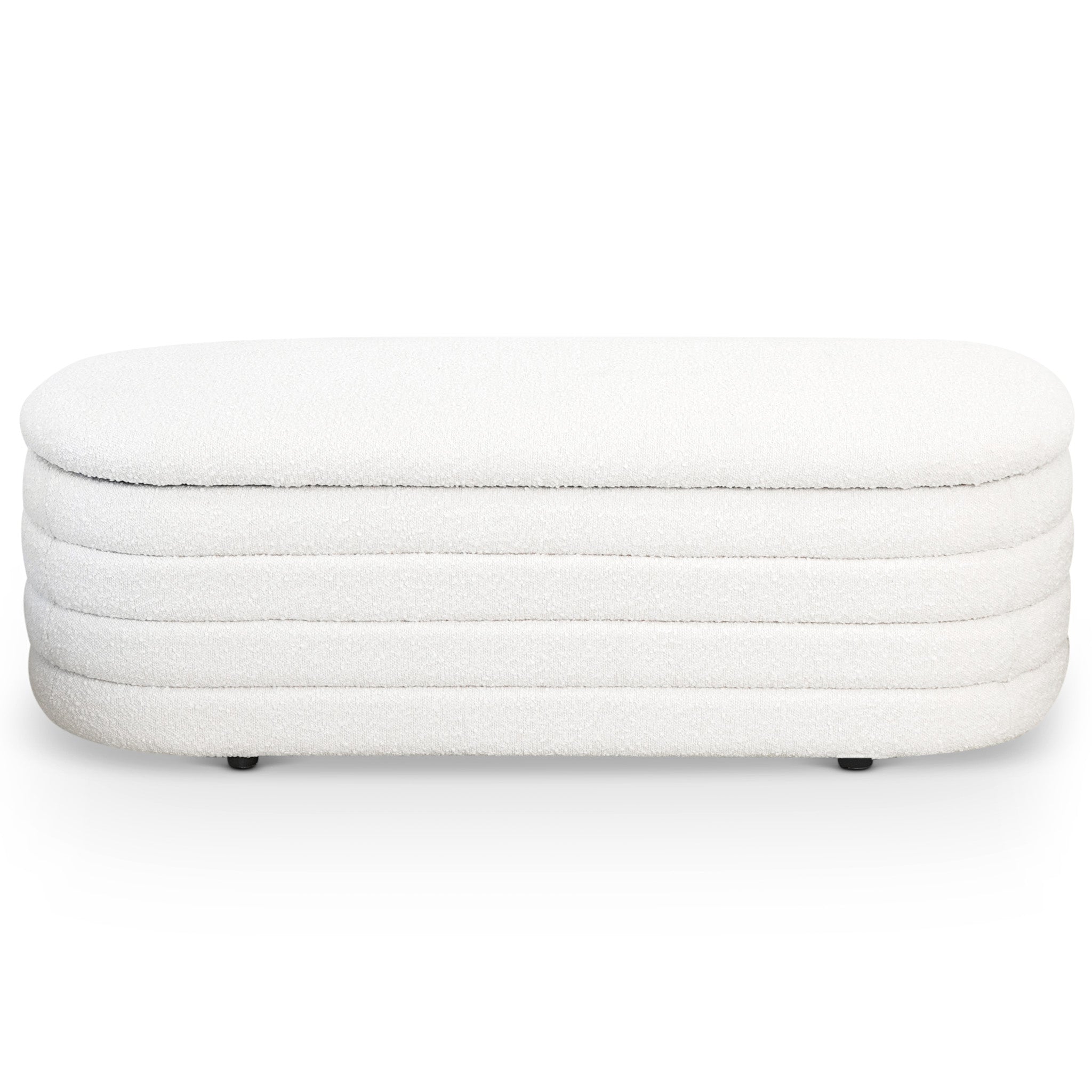 ILA BOUCLE SEANLESS BAC Flonnce タンク 白黒 Ashcroft Furniture Cabana White Boucle Storage Bench – Luna Furniture