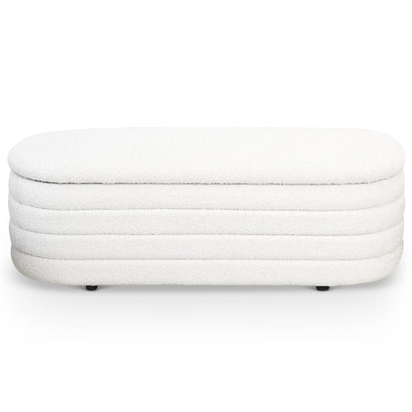 Cabana White Boucle Storage Bench from Midinmod - Luna Furniture